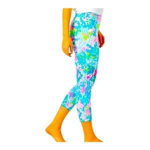 Lilly Pulitzer Weekender High Rise Crop Leggings Fished My Wish Luxletic Sz XL